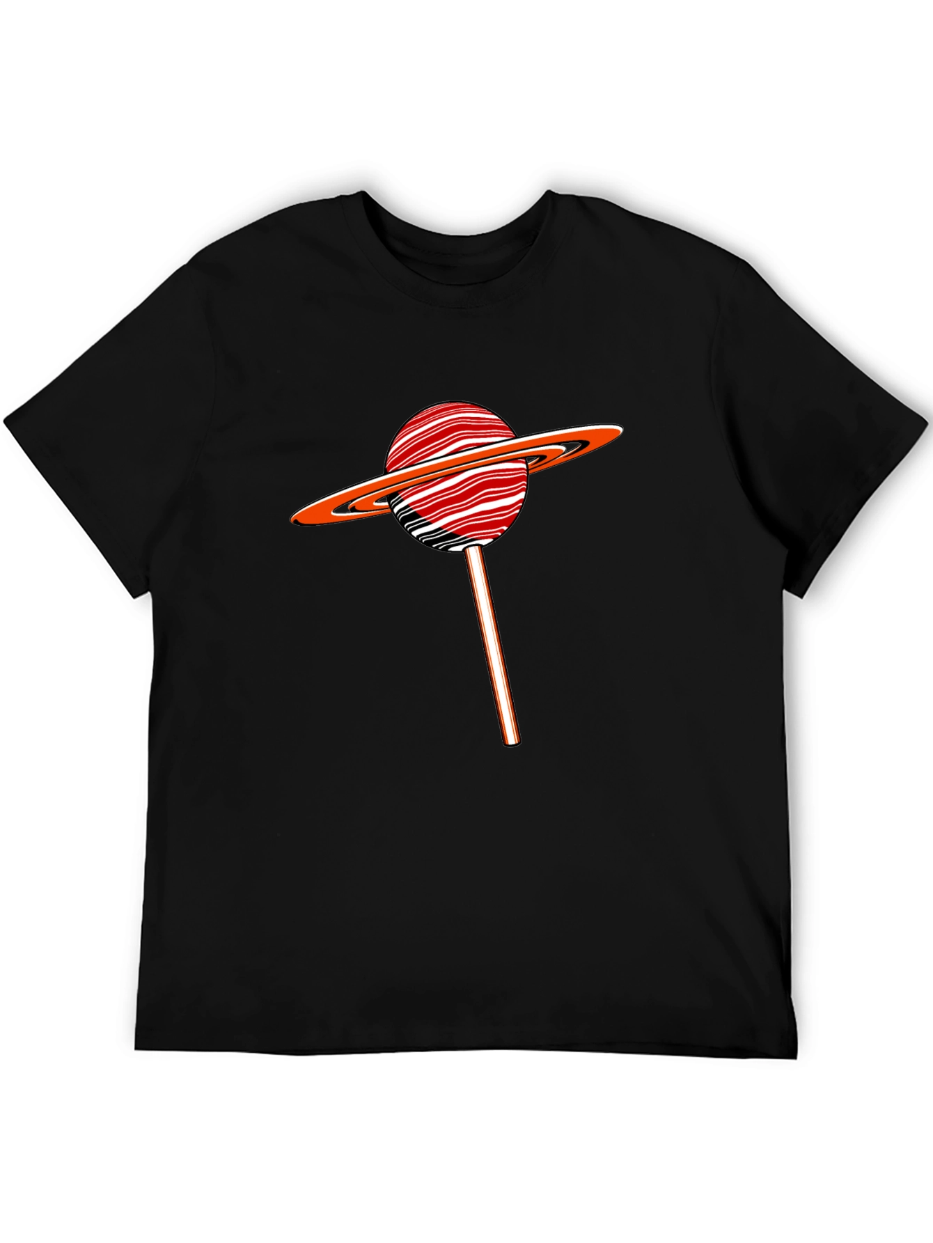 Saturn Lollipop Graphic Tee - Black Cotton Blend