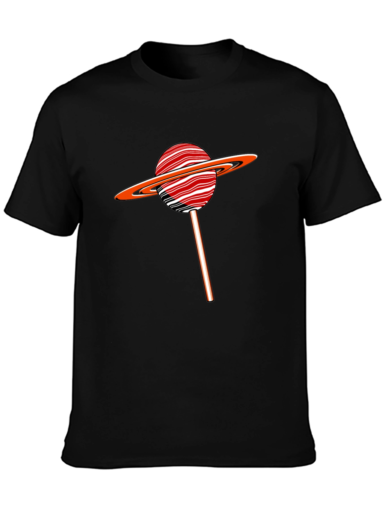 Saturn Lollipop Graphic Tee - Black Cotton Blend