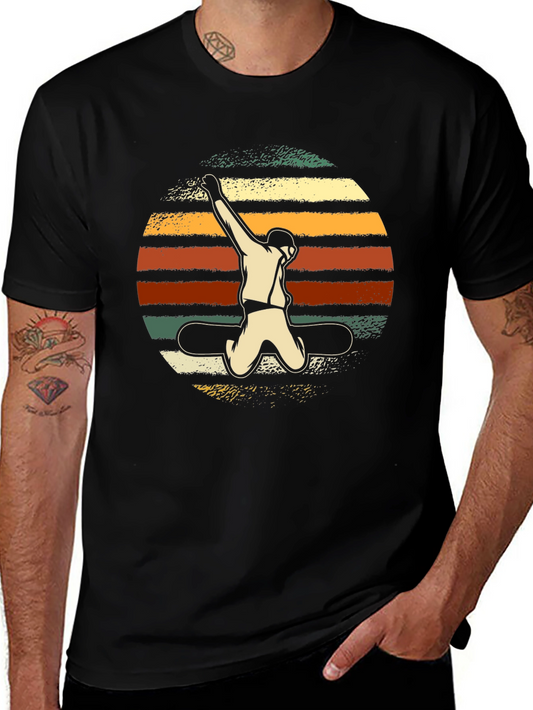 Retro Snowboarder T-Shirt - Vintage Style Black Tee