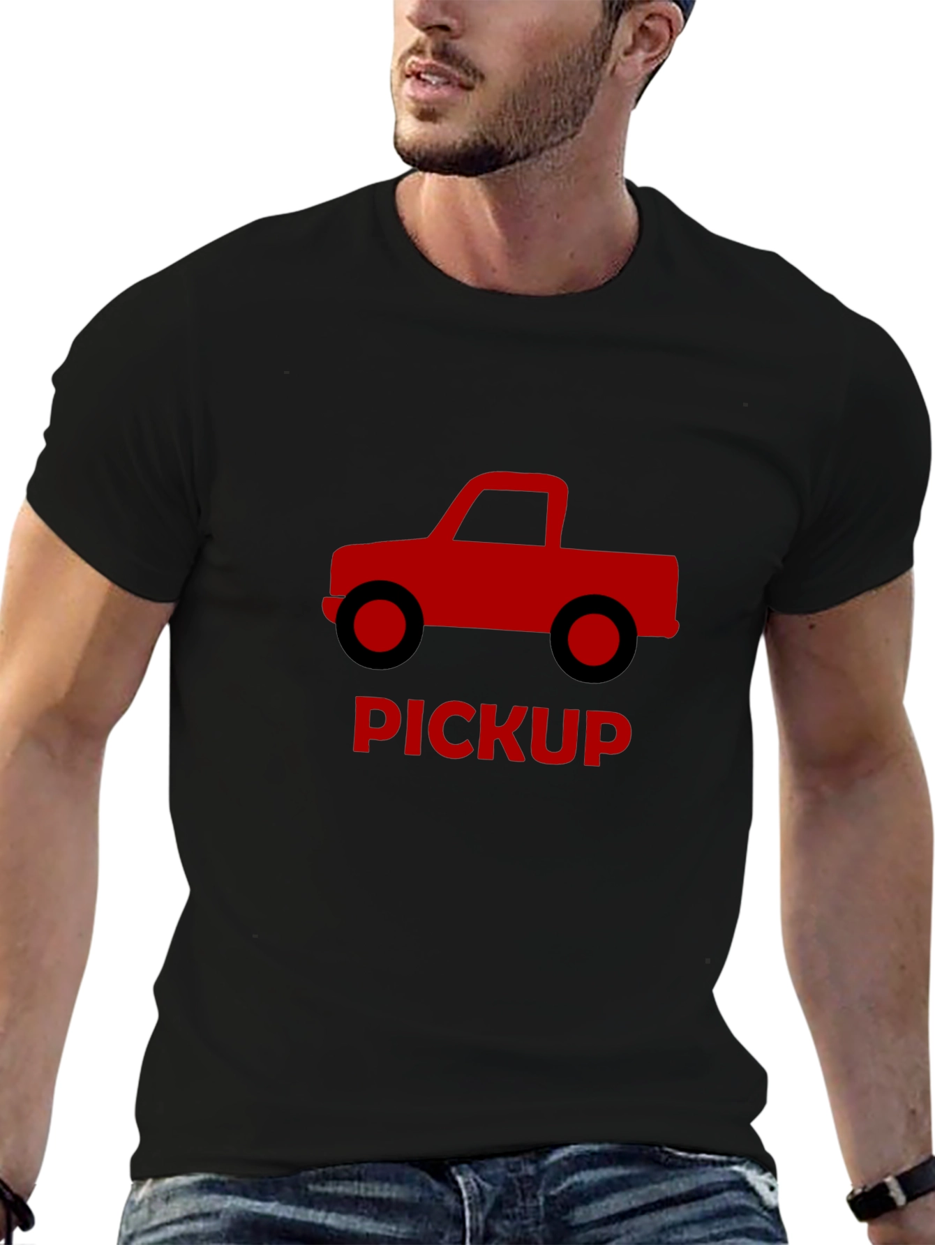 Pickup Truck Graphic Tee - Black Cotton
