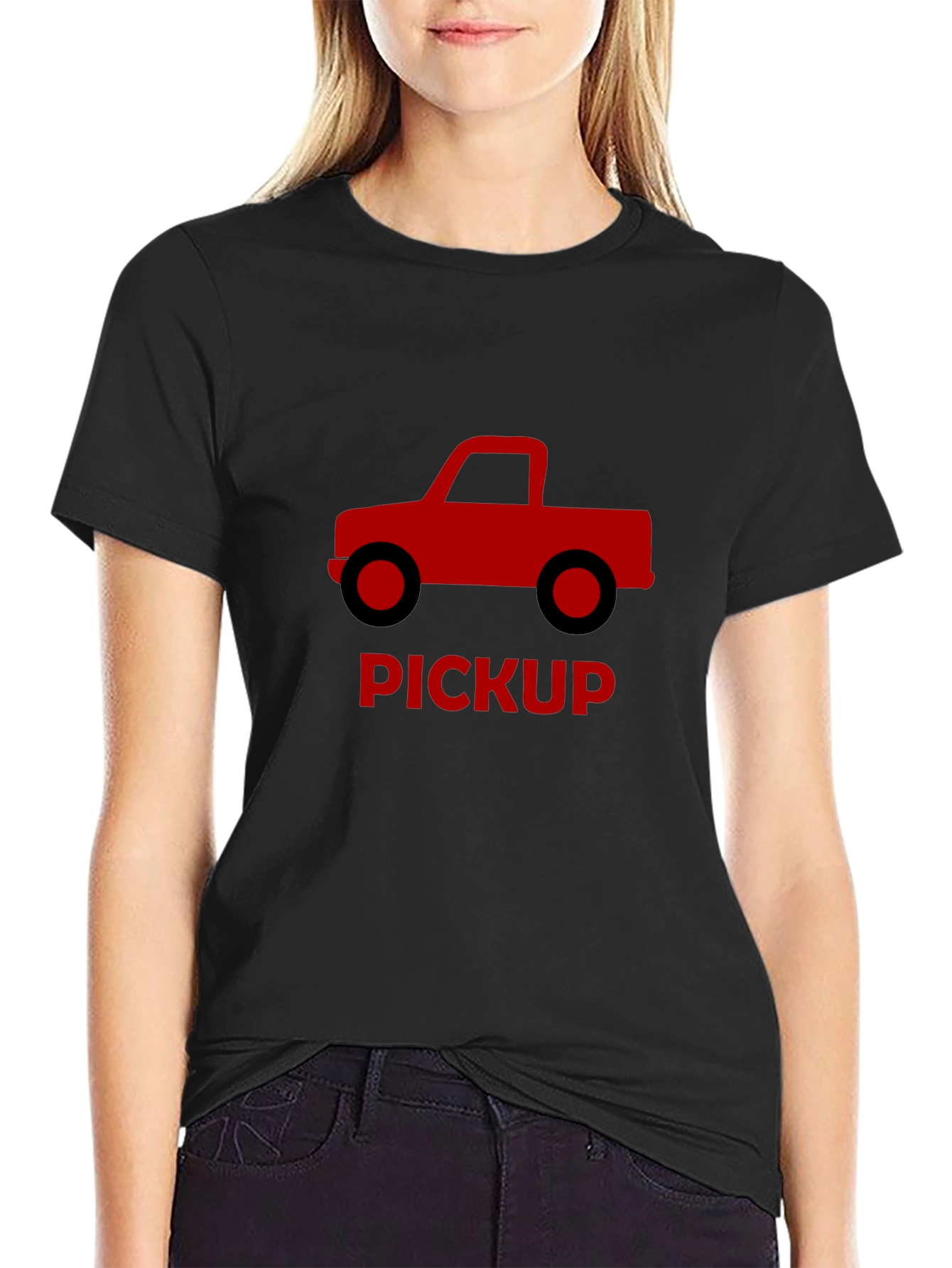 Pickup Truck Graphic Tee - Black Cotton