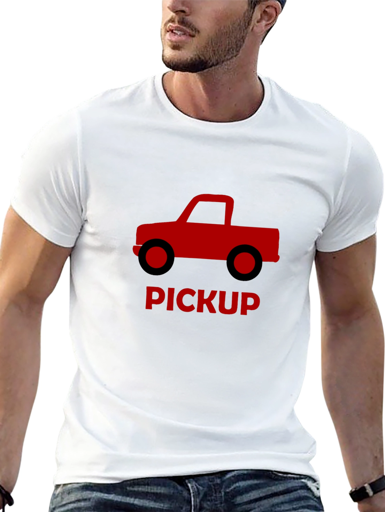 Pickup Truck Graphic Tee - Black Cotton