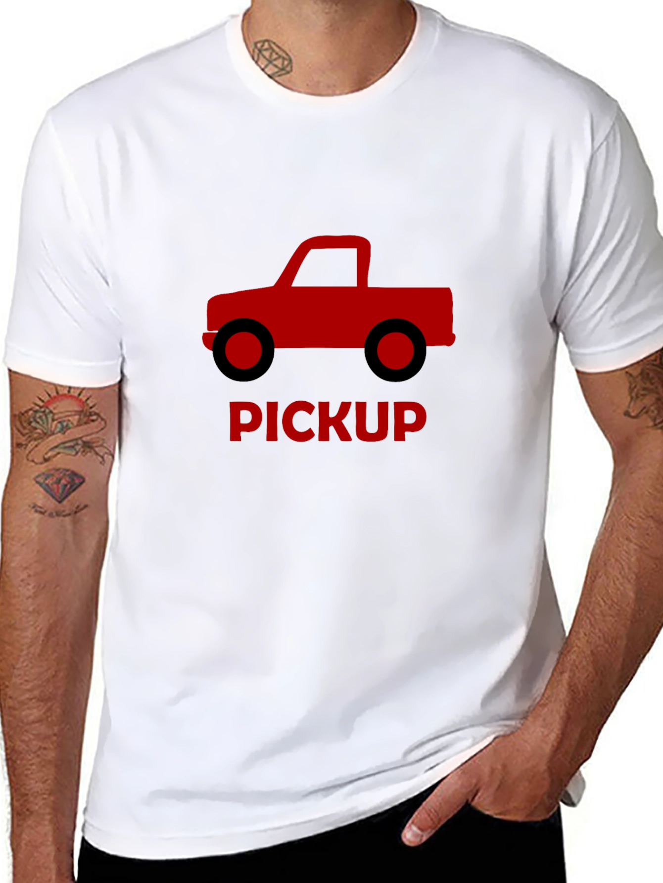Pickup Truck Graphic Tee - Black Cotton