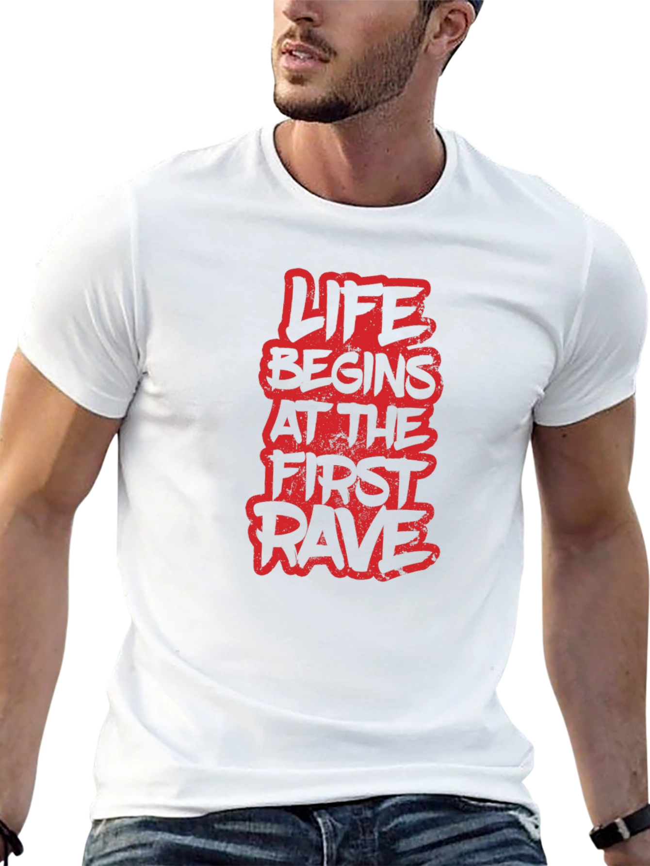 Life Begins at the First Rave Graphic Tee