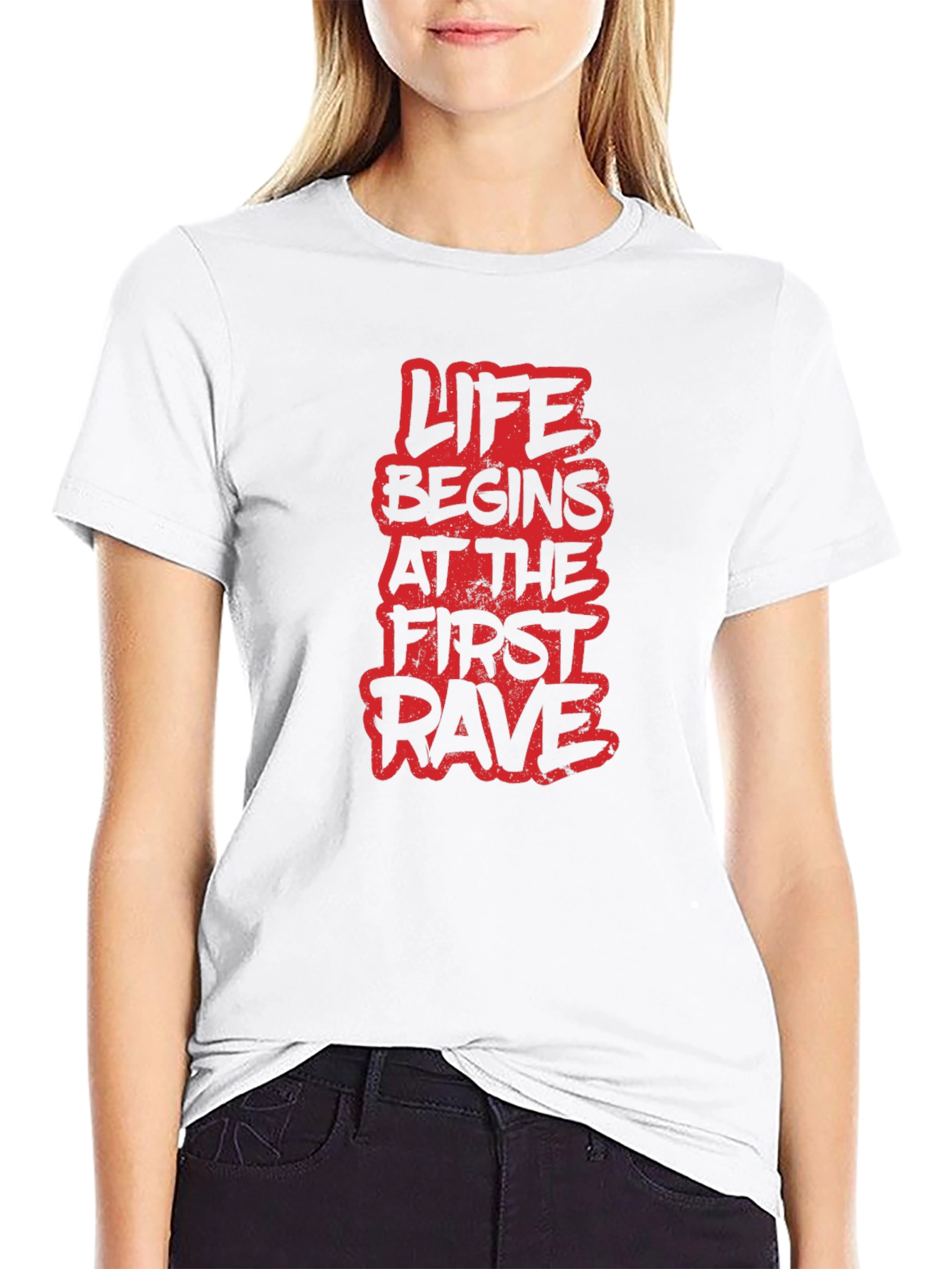 Life Begins at the First Rave Graphic Tee