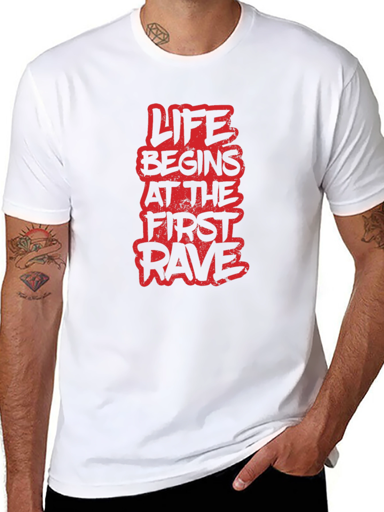 Life Begins at the First Rave Graphic Tee