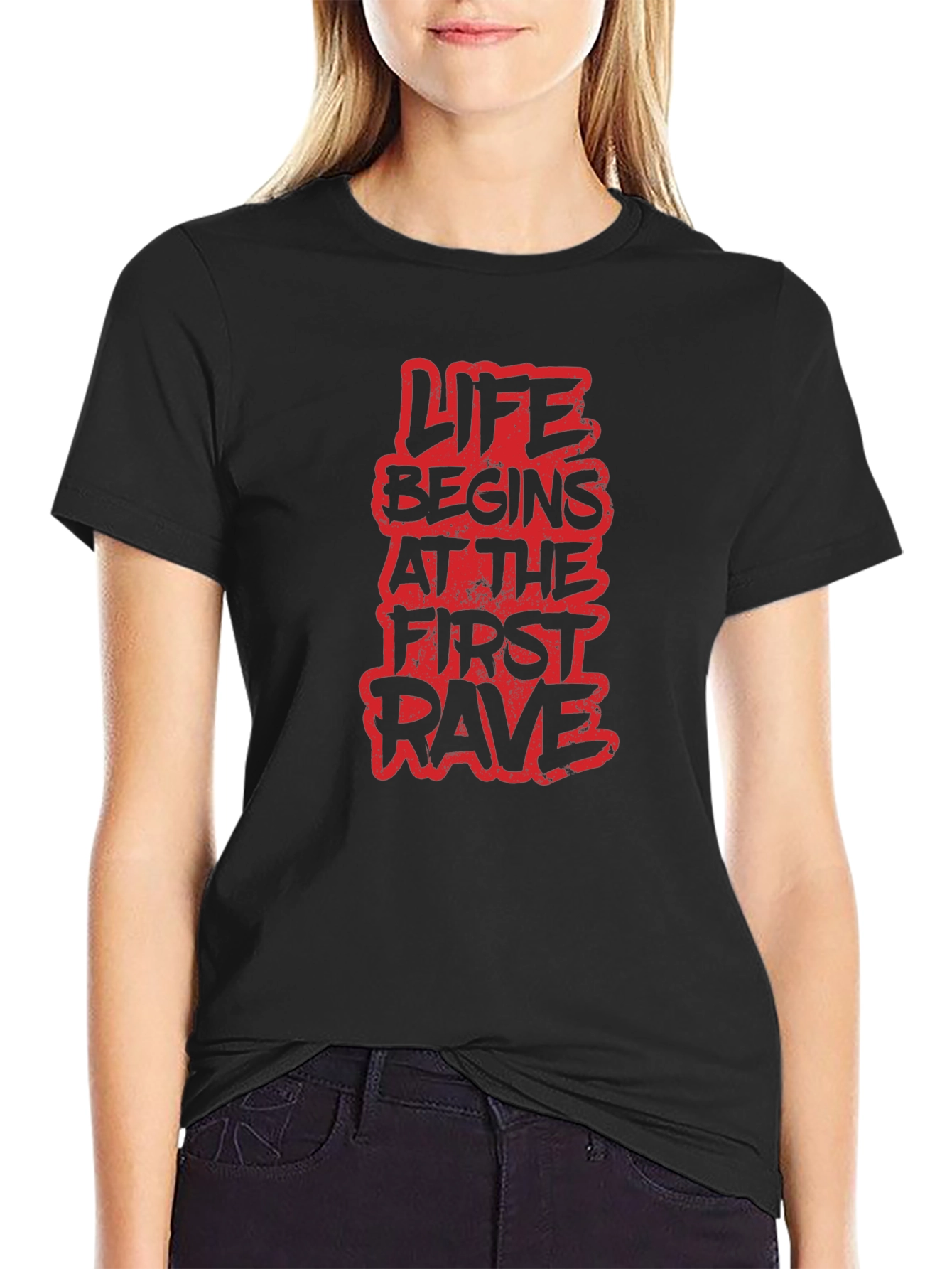 Life Begins at the First Rave Graphic Tee