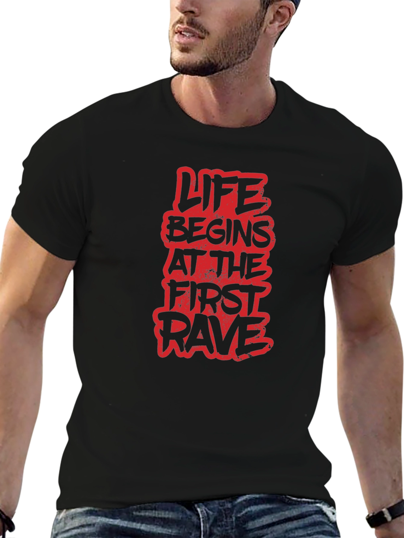 Life Begins at the First Rave Graphic Tee