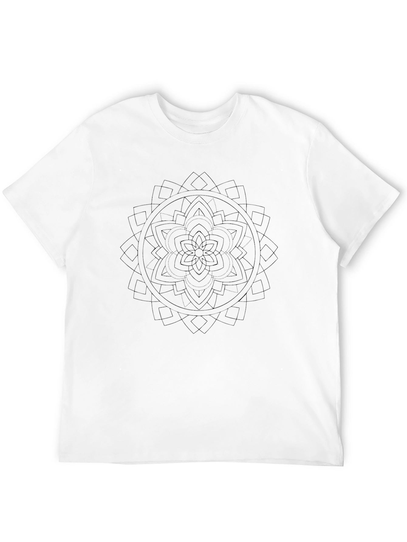 Black Mandala Graphic Tee - Stylish Geometric Design