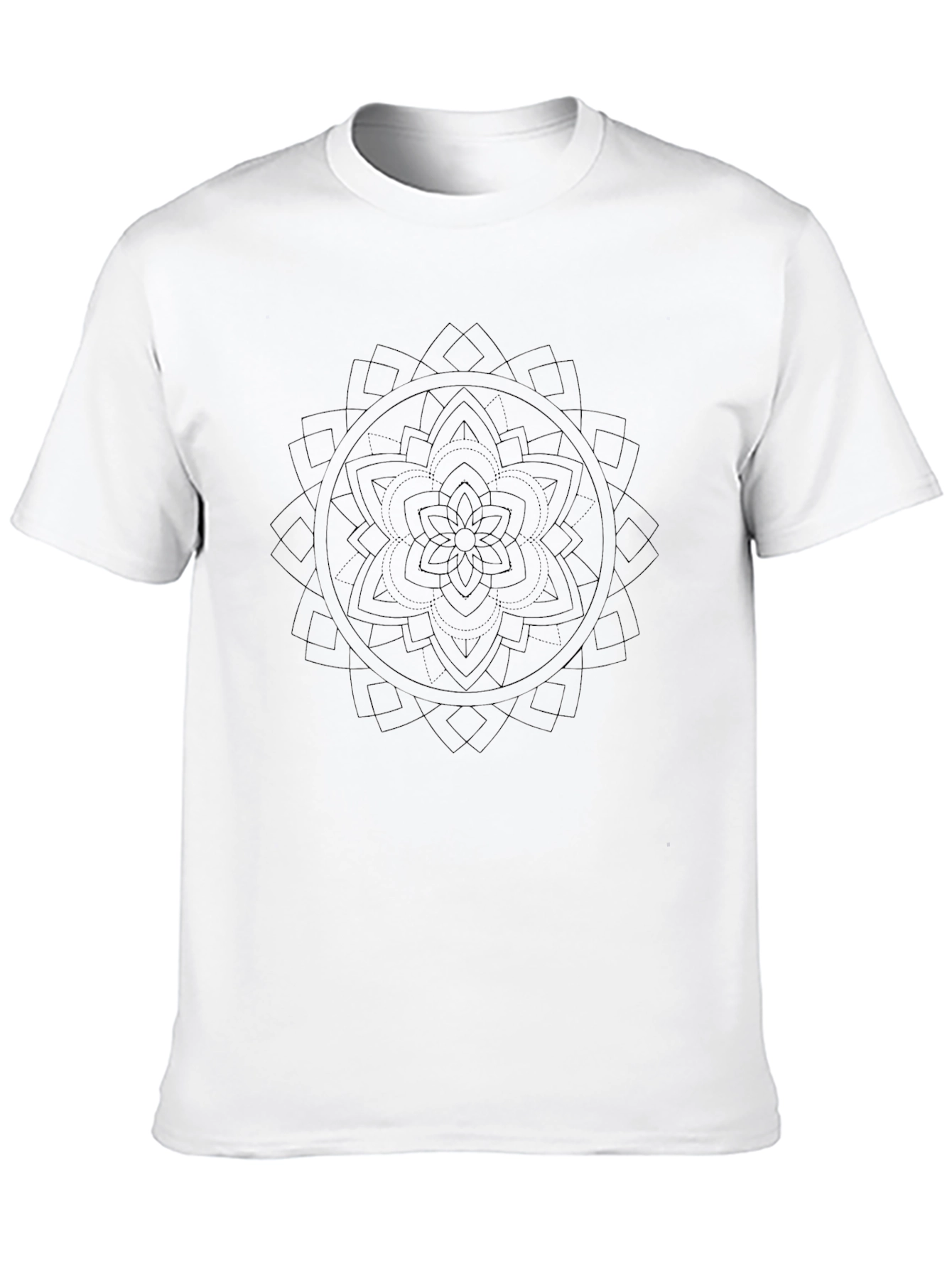 Black Mandala Graphic Tee - Stylish Geometric Design