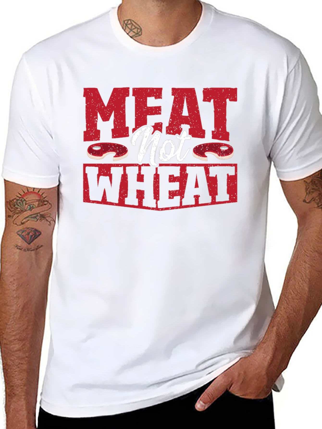 Meat Not Wheat T-Shirt - Funny Foodie Tee