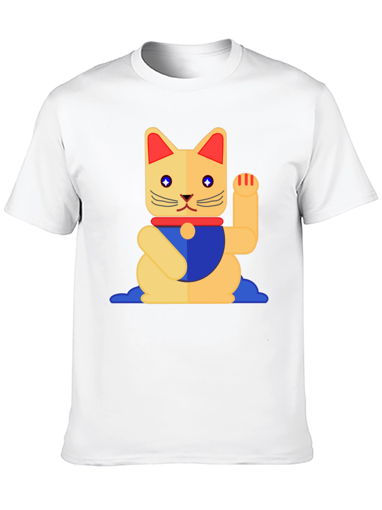 Lucky Cat Graphic T-Shirt - Black Cotton Tee