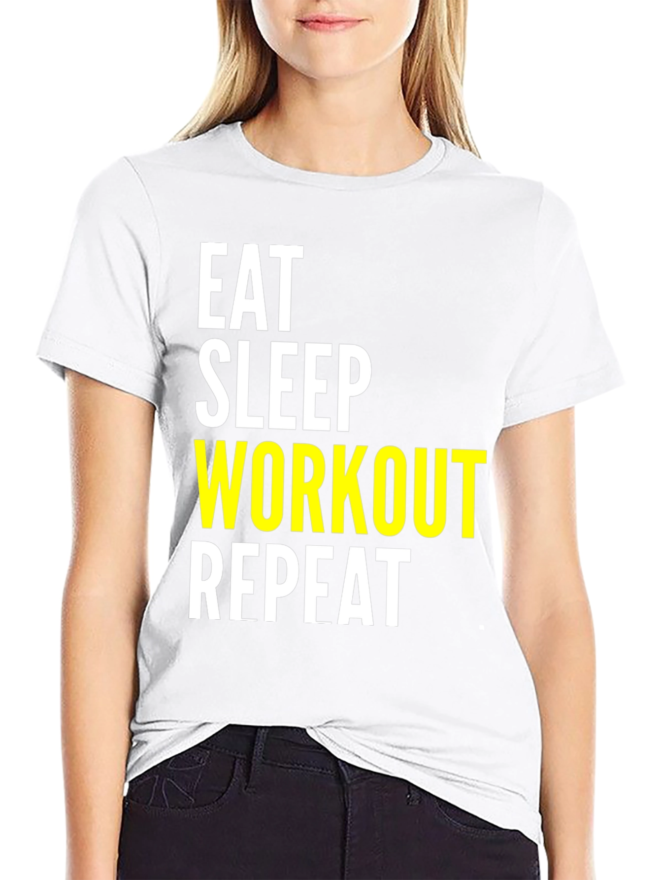 Eat Sleep Workout Repeat Black T-Shirt