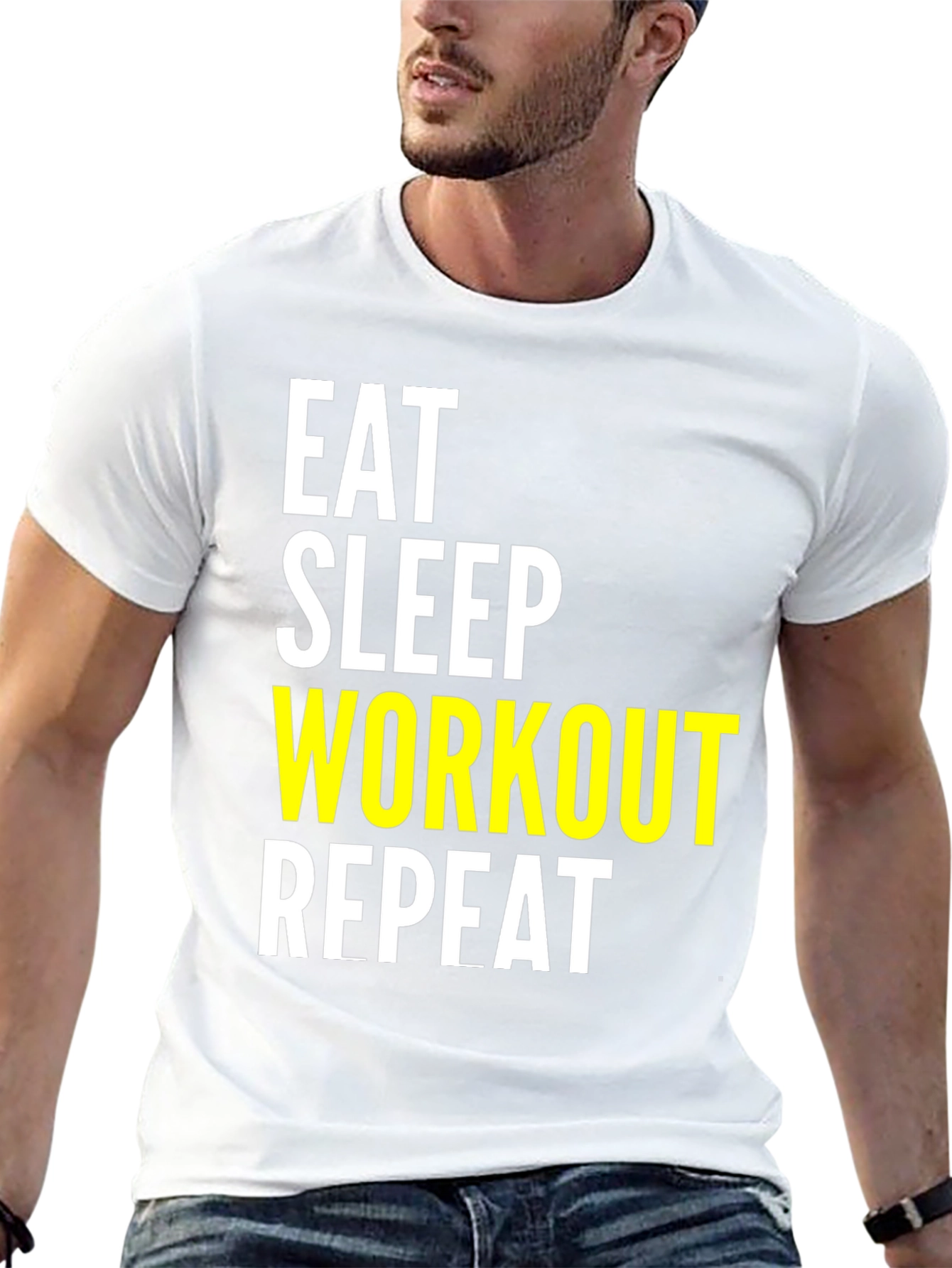Eat Sleep Workout Repeat Black T-Shirt