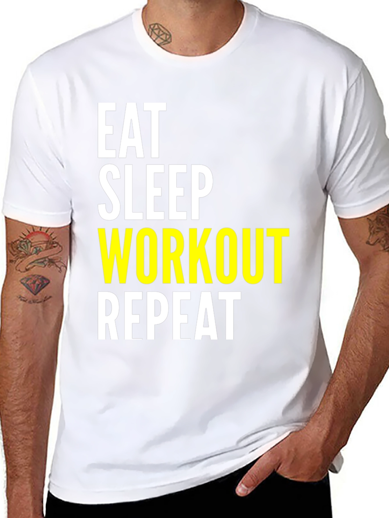 Eat Sleep Workout Repeat Black T-Shirt