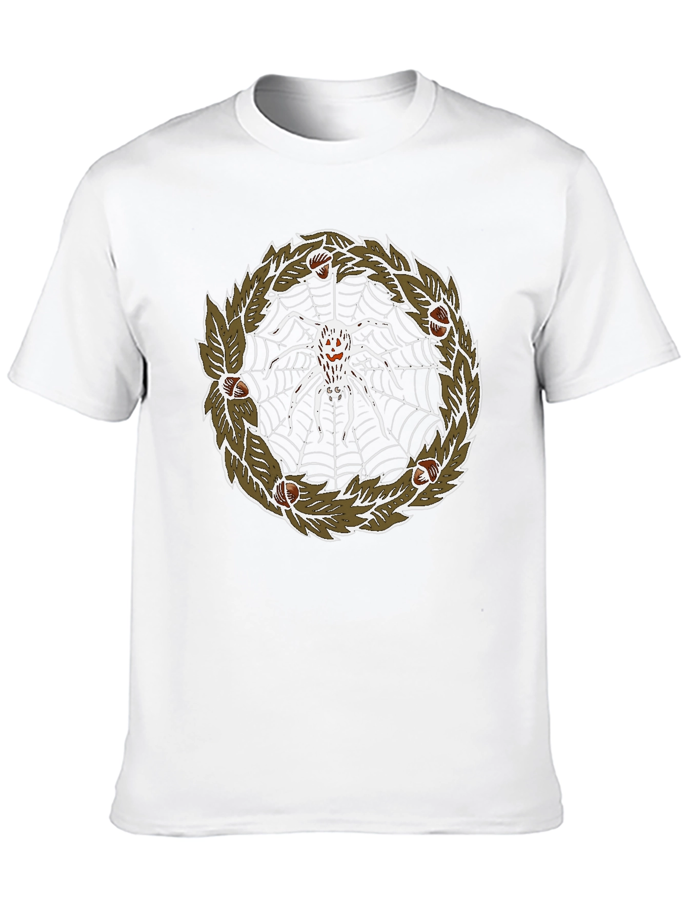 Spider Web Wreath Graphic Tee - Halloween T-Shirt