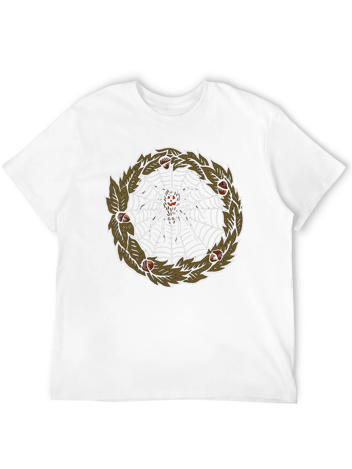 Spider Web Wreath Graphic Tee - Halloween T-Shirt