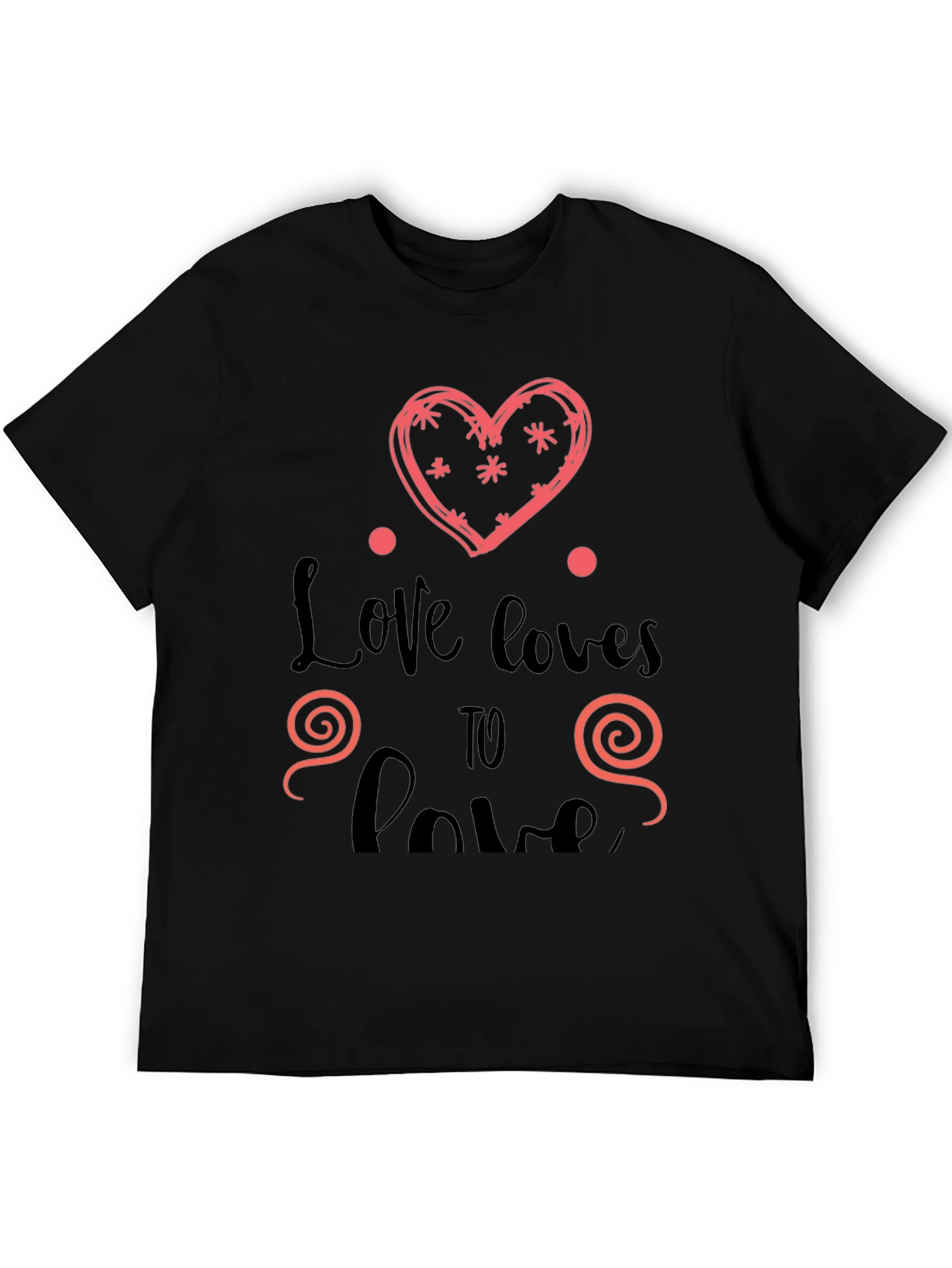 Love Loves To Love Black Graphic Tee