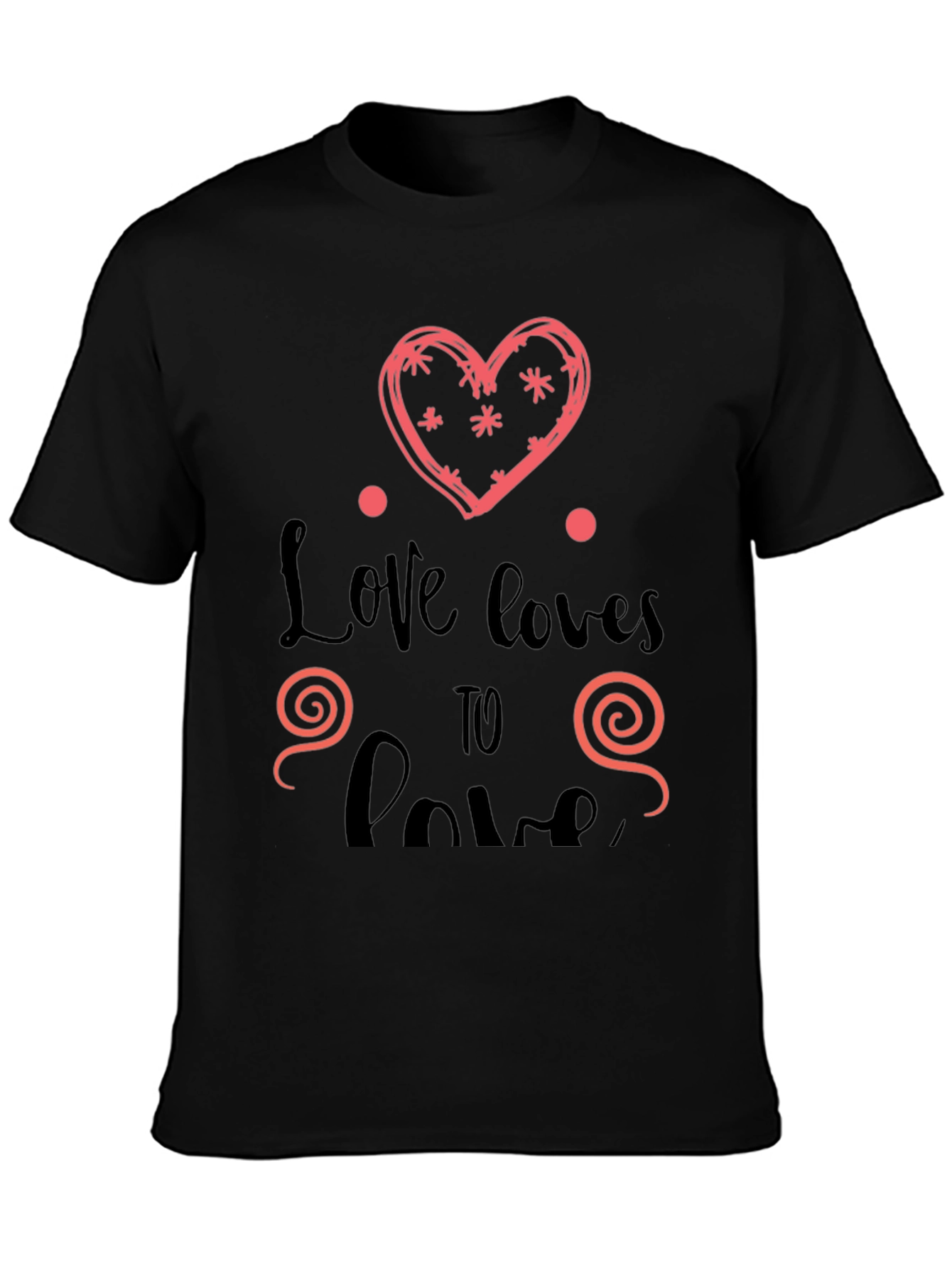 Love Loves To Love Black Graphic Tee