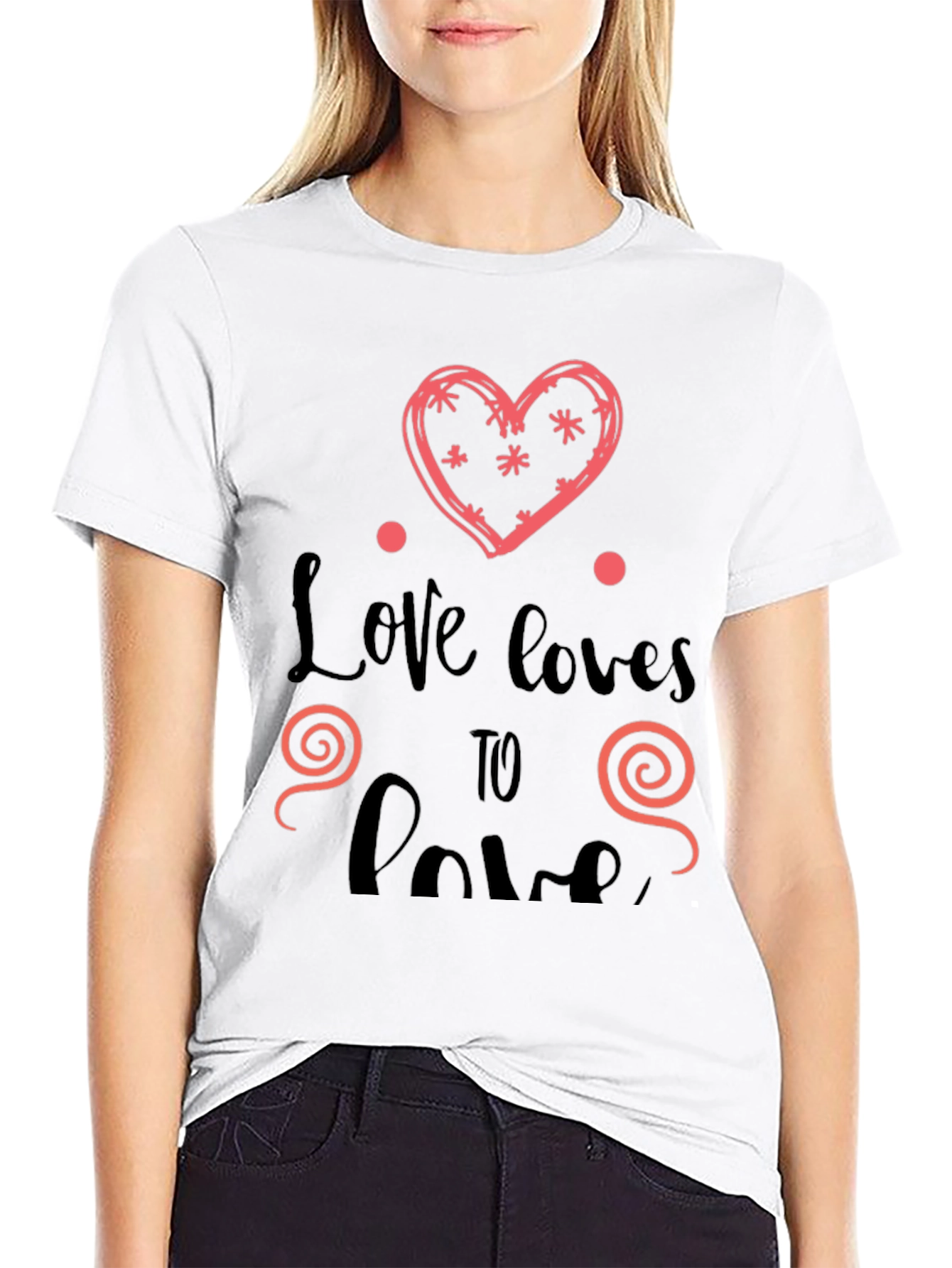Love Loves To Love Black Graphic Tee