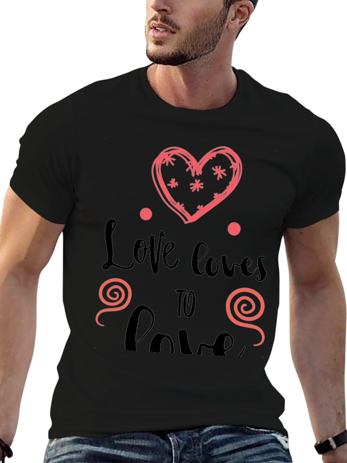 Love Loves To Love Black Graphic Tee