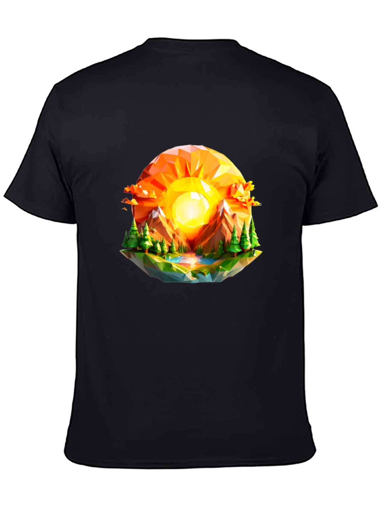 Geometric Sunset Graphic Tee - Modern Nature Design