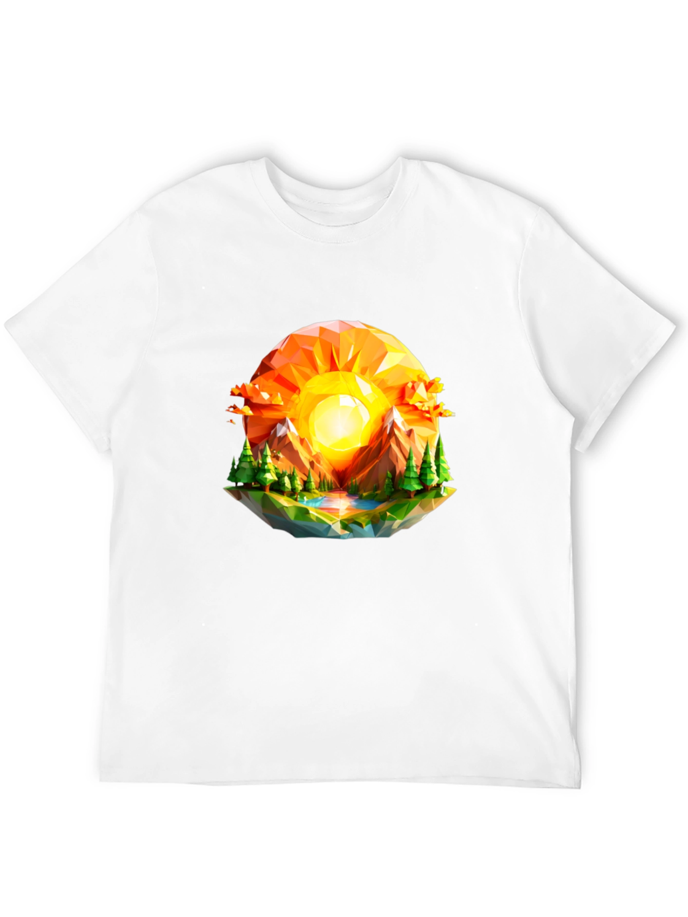 Geometric Sunset Graphic Tee - Modern Nature Design