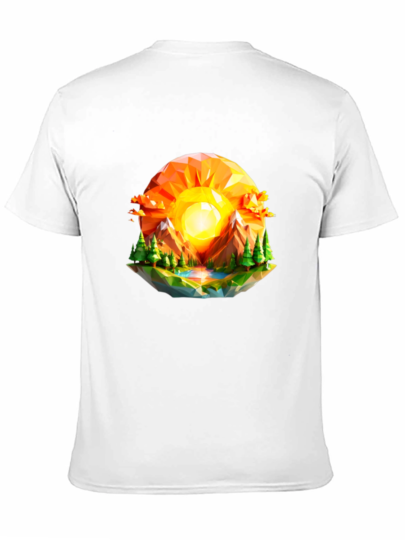 Geometric Sunset Graphic Tee - Modern Nature Design