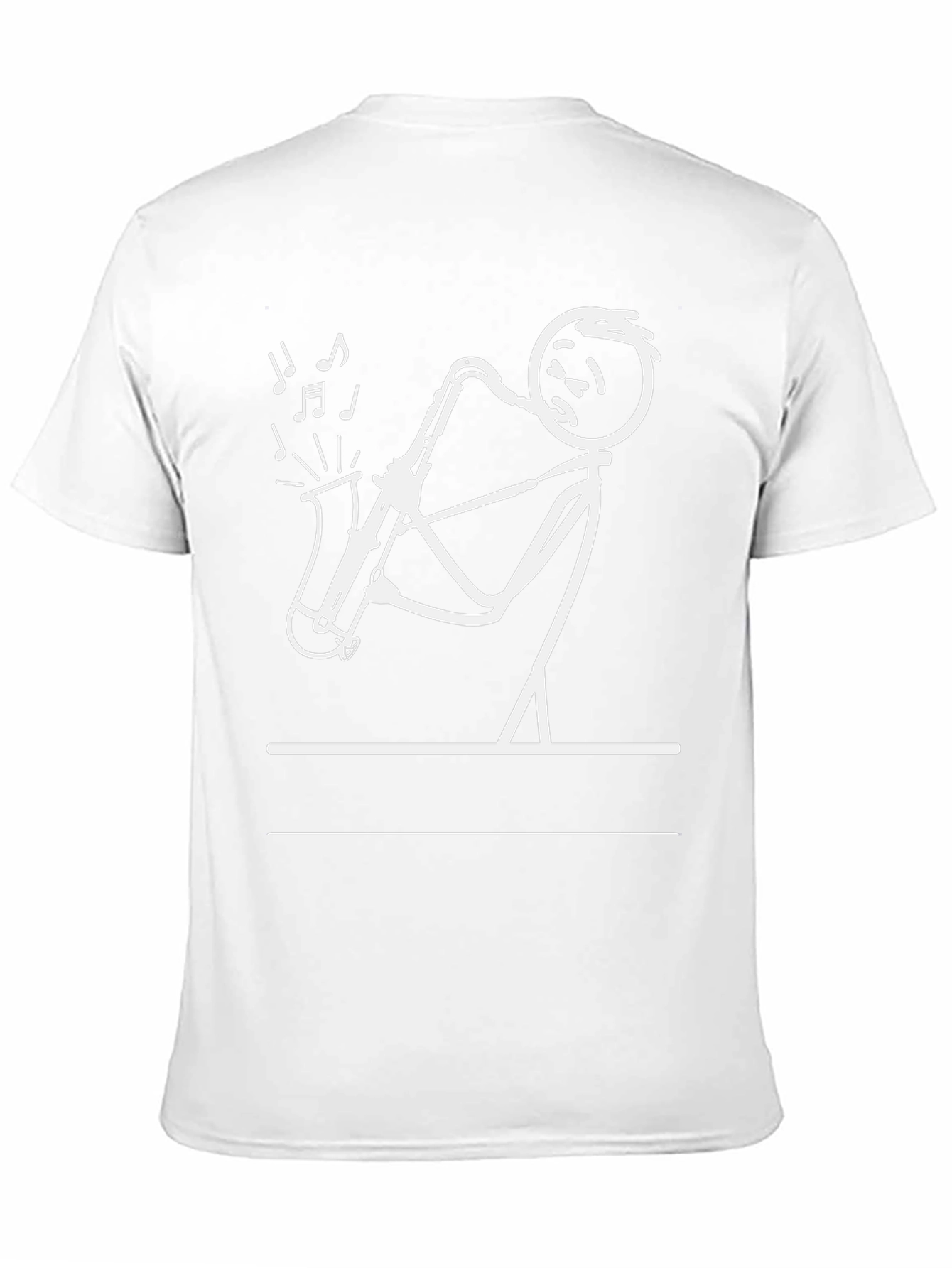 Saxophone Stick Figure Graphic Tee - Black