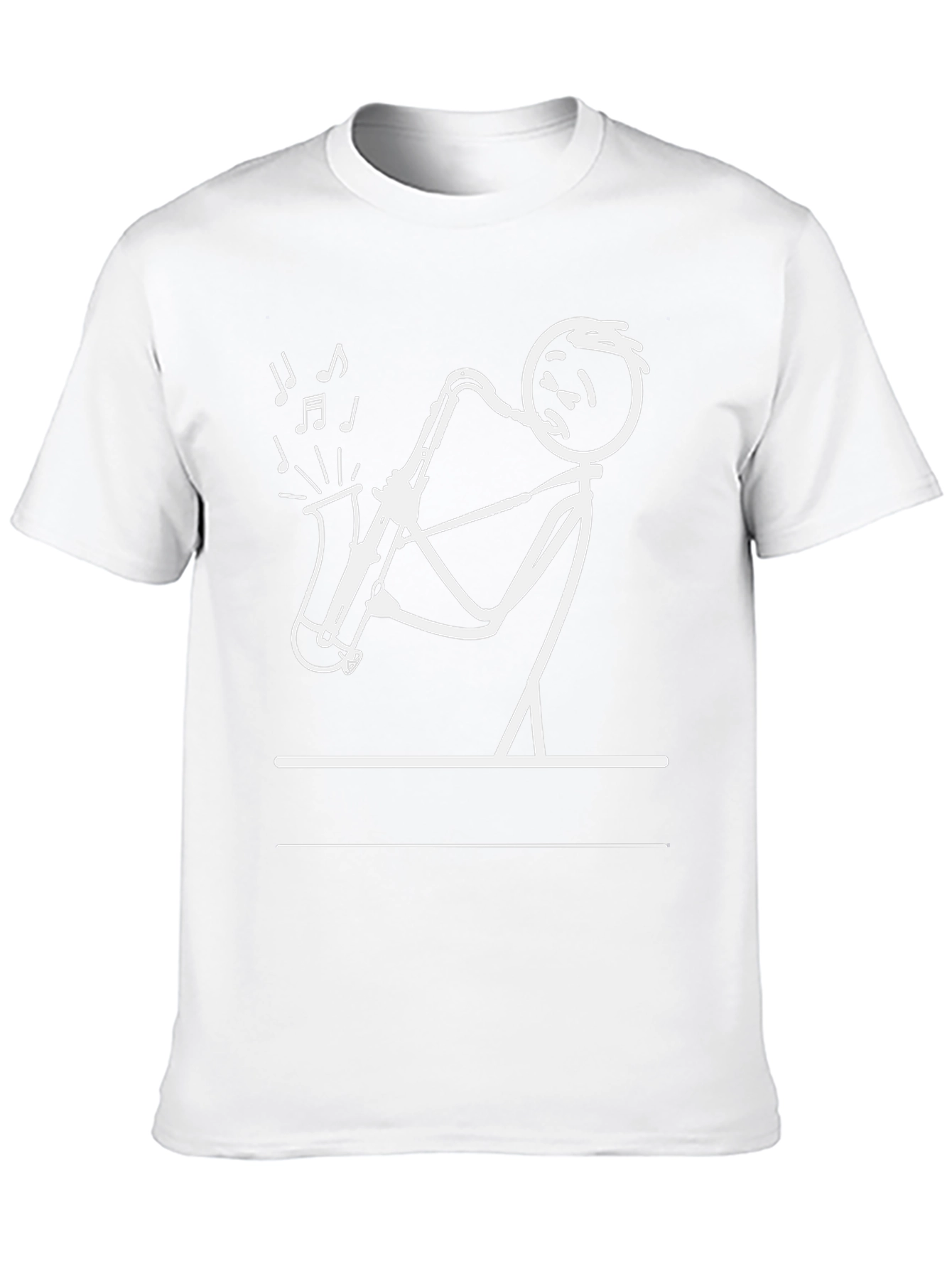 Saxophone Stick Figure Graphic Tee - Black
