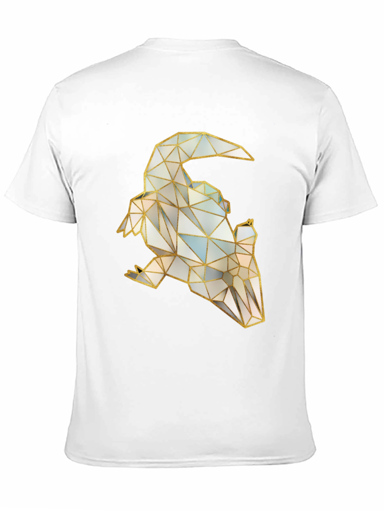 Geometric Raven Graphic Tee - Stylish Bird Design
