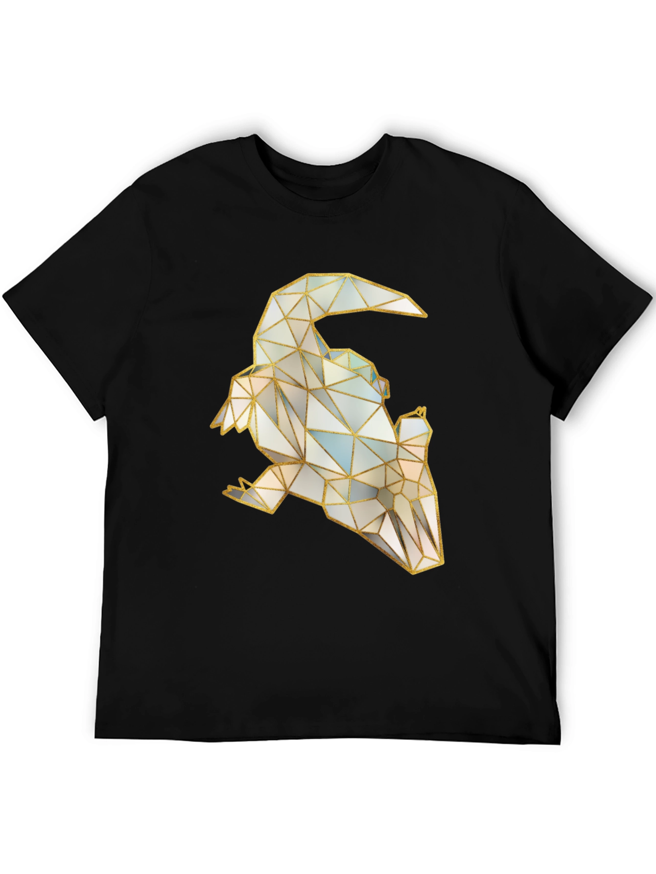 Geometric Raven Graphic Tee - Stylish Bird Design
