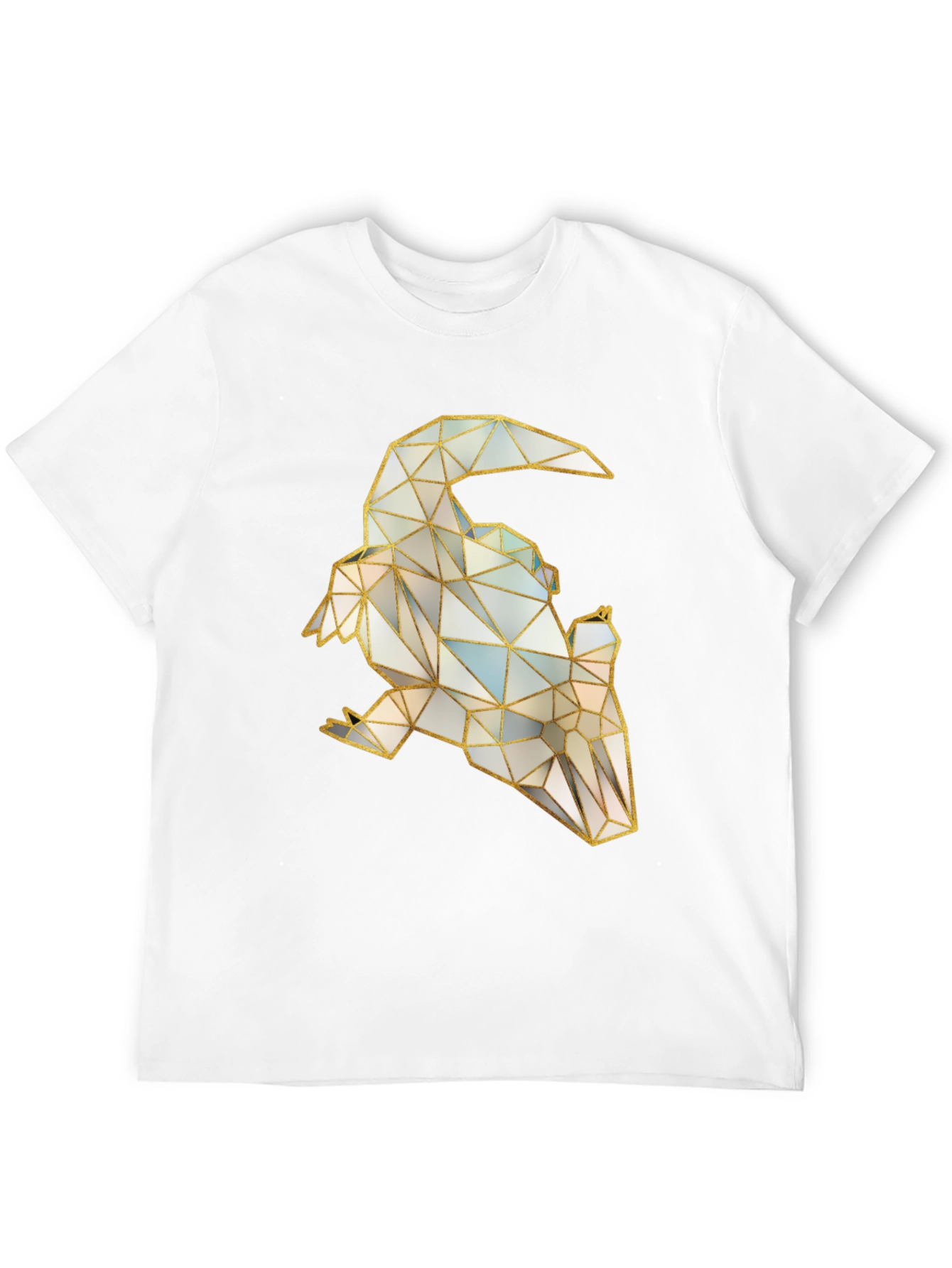 Geometric Raven Graphic Tee - Stylish Bird Design