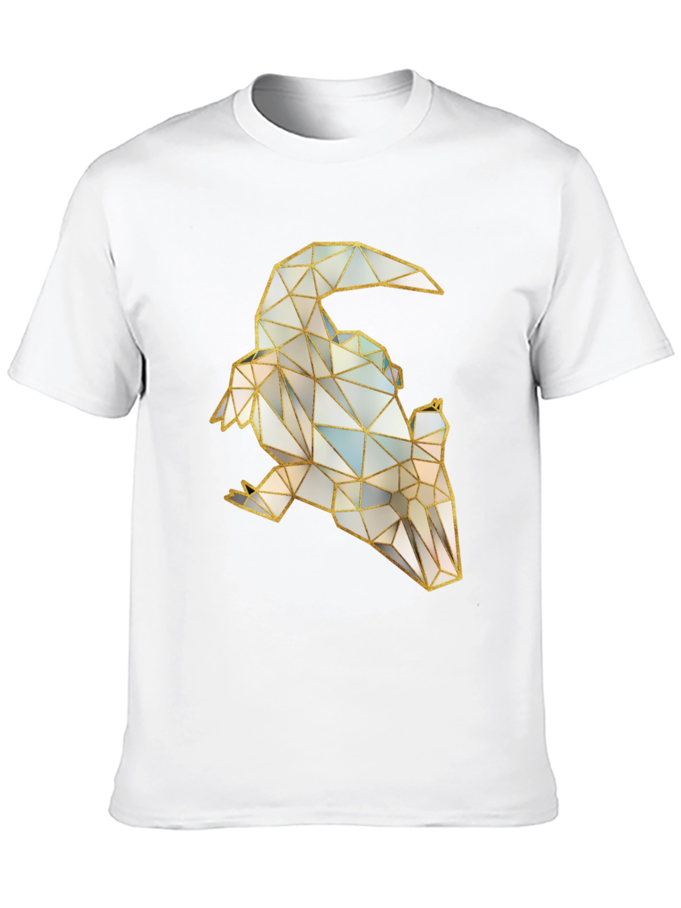 Geometric Raven Graphic Tee - Stylish Bird Design