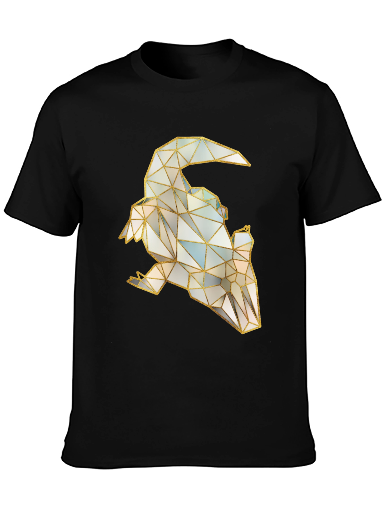 Geometric Raven Graphic Tee - Stylish Bird Design