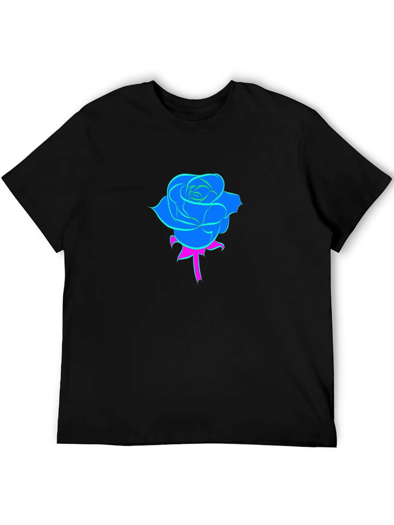 Neon Rose Black T-Shirt