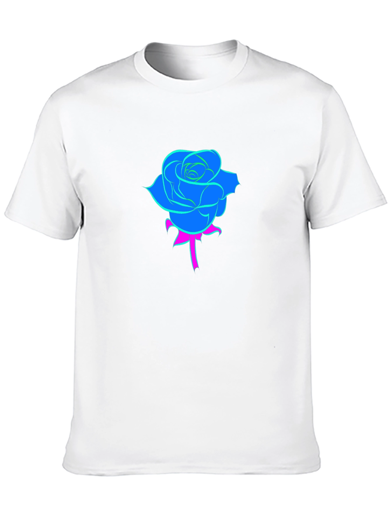 Neon Rose Black T-Shirt