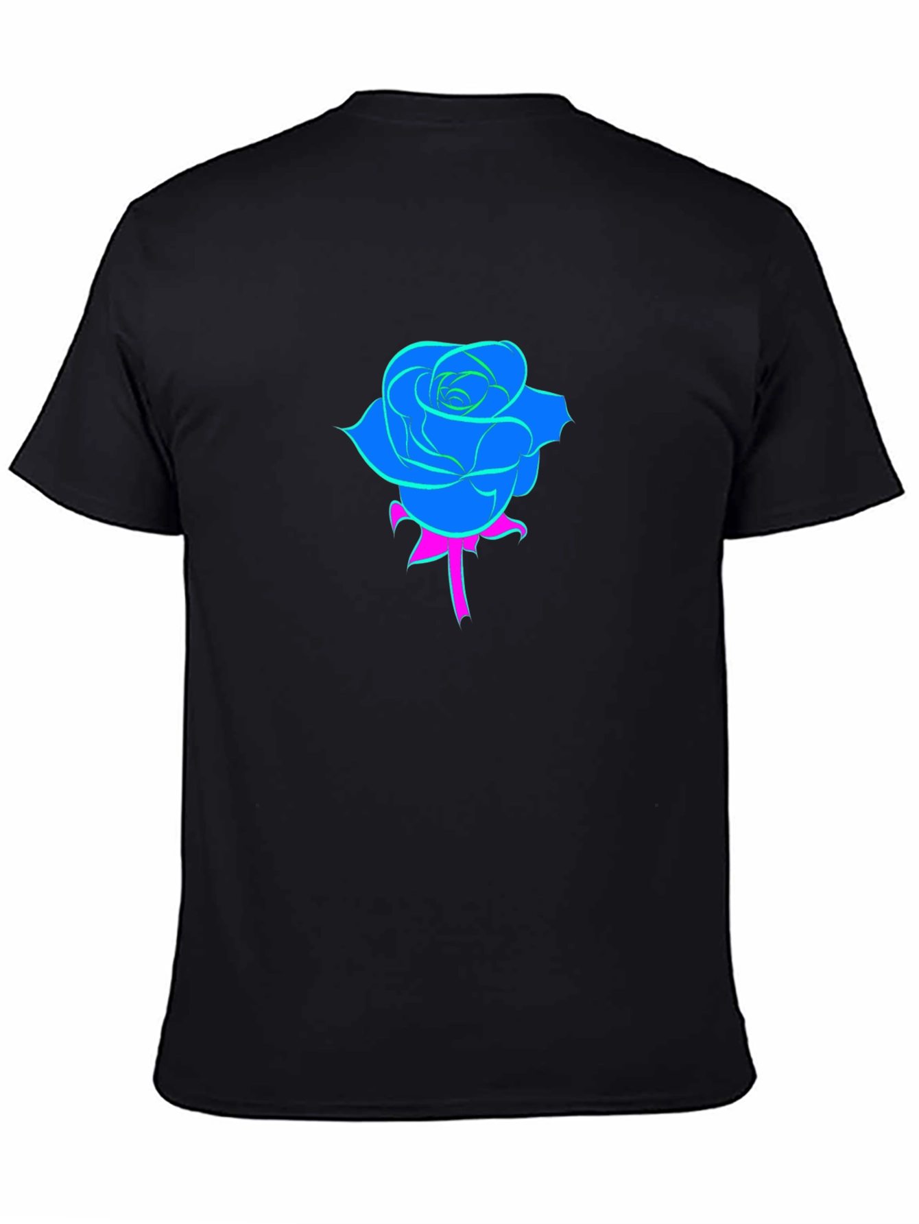 Neon Rose Black T-Shirt
