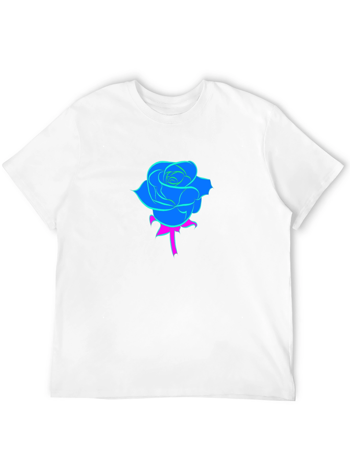 Neon Rose Black T-Shirt