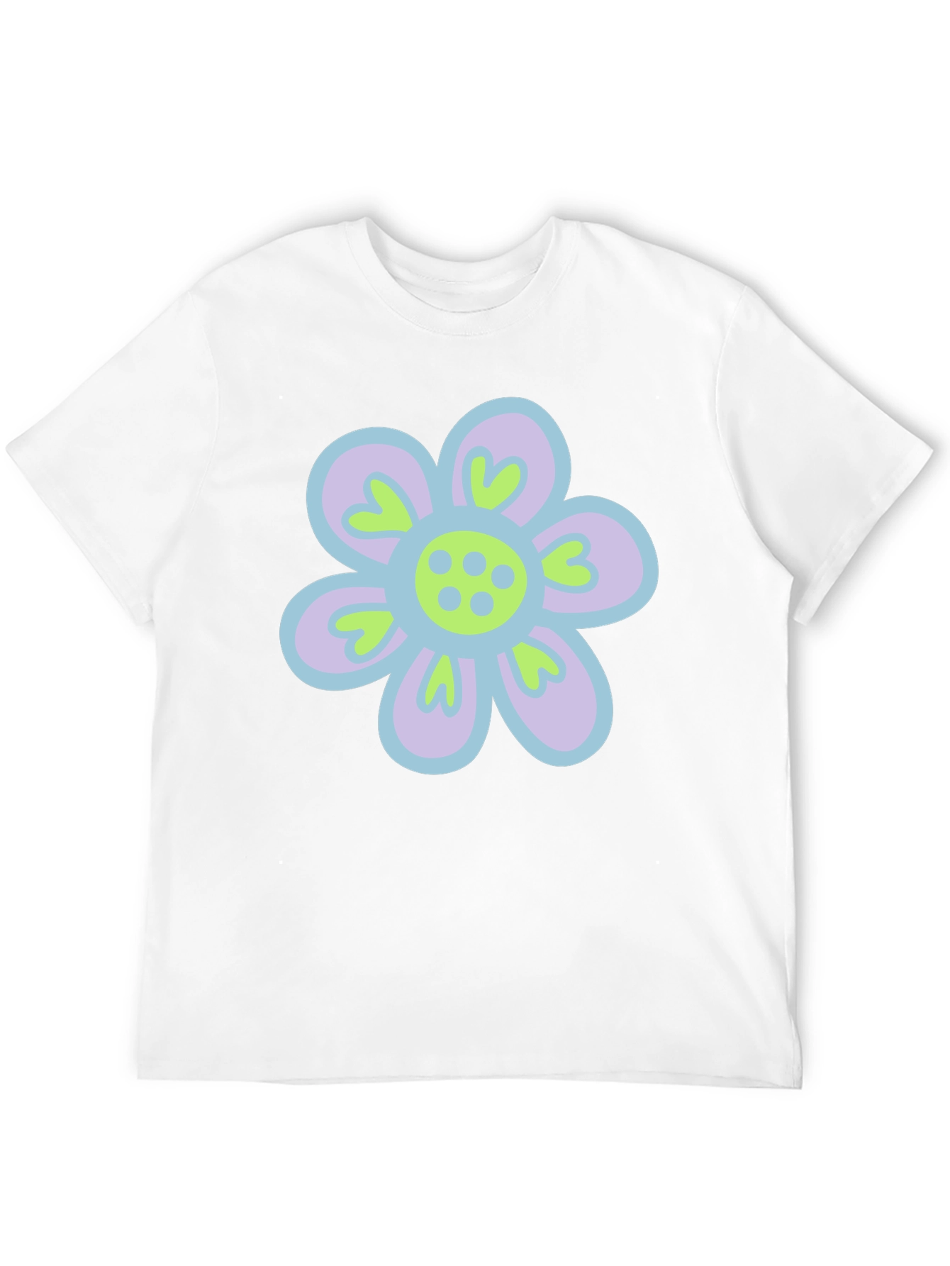 Retro Flower Power T-Shirt - Black Cotton Tee
