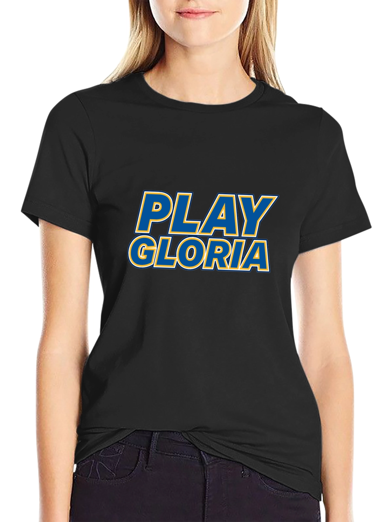 Play Gloria Graphic Tee - Black Cotton T-Shirt