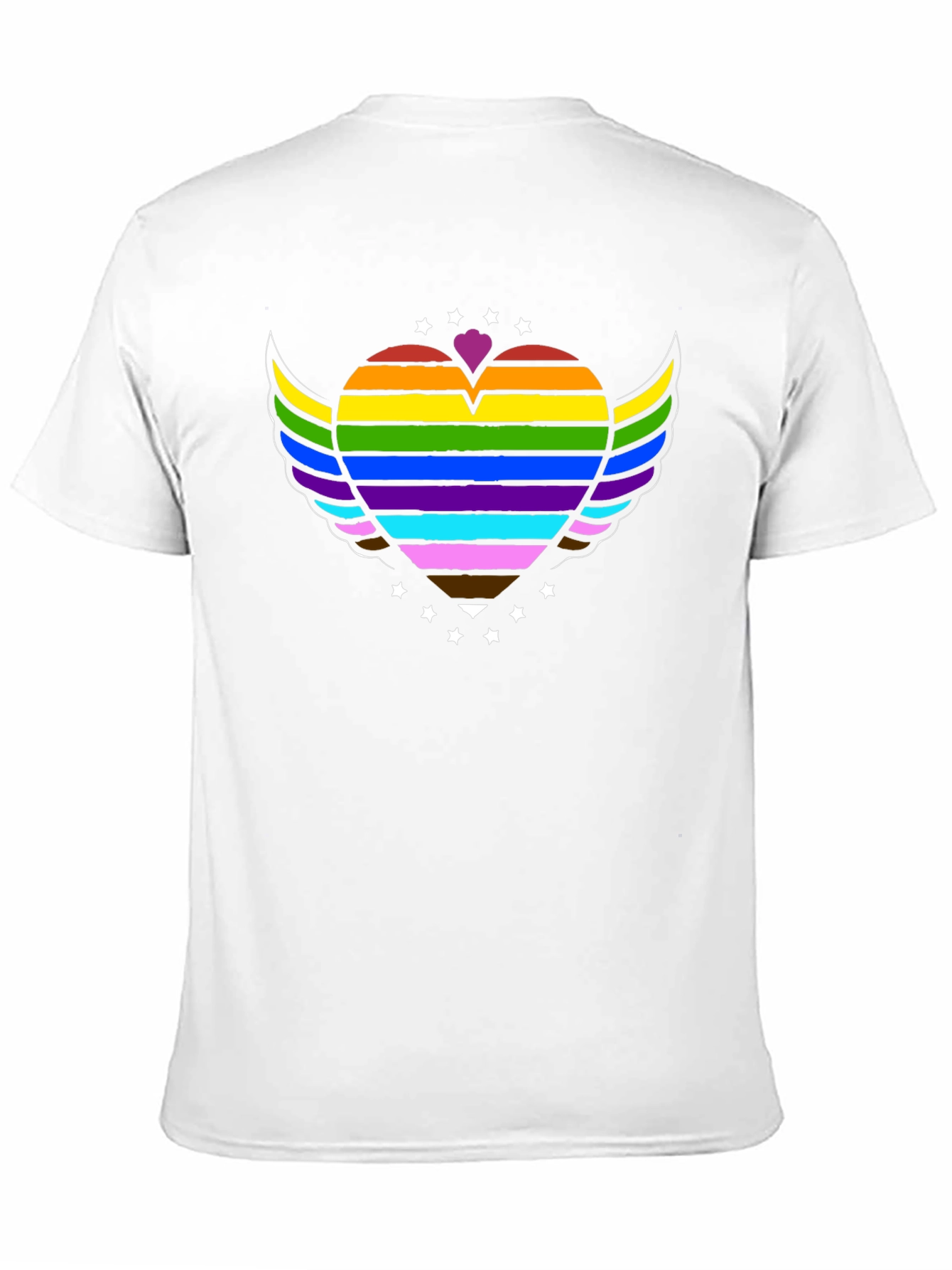 Pride Rainbow Heart Wings Graphic Tee - Black