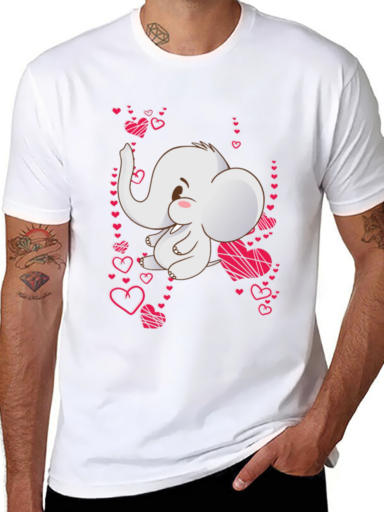 Elephant Heart T-Shirt: Cute Valentines Day Tee