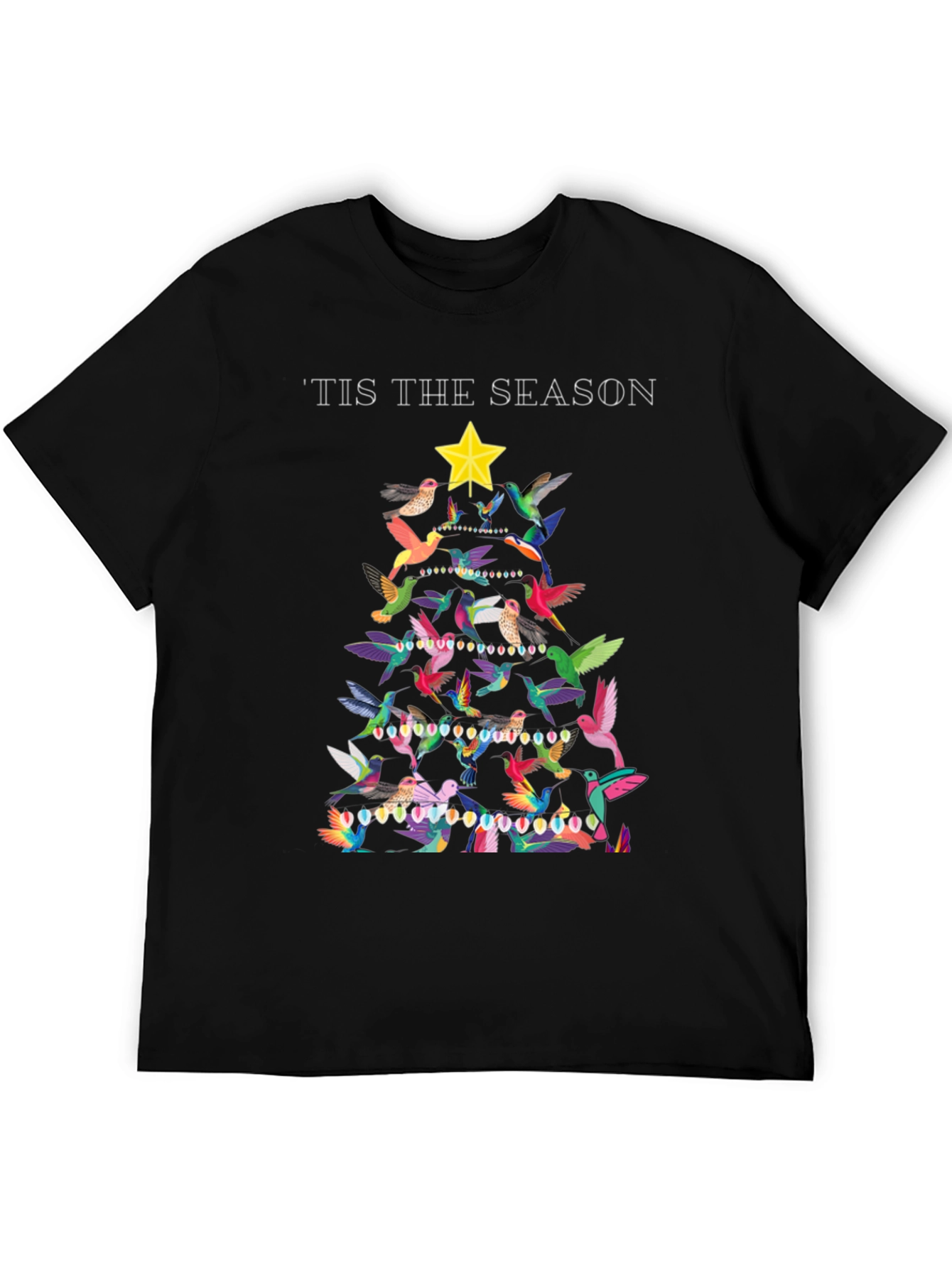 Festive Bird Christmas Tree Graphic Tee