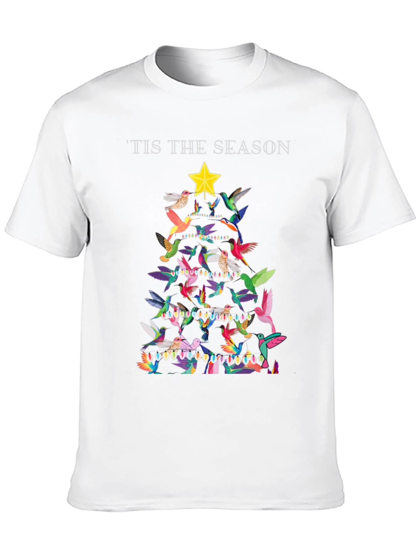 Festive Bird Christmas Tree Graphic Tee