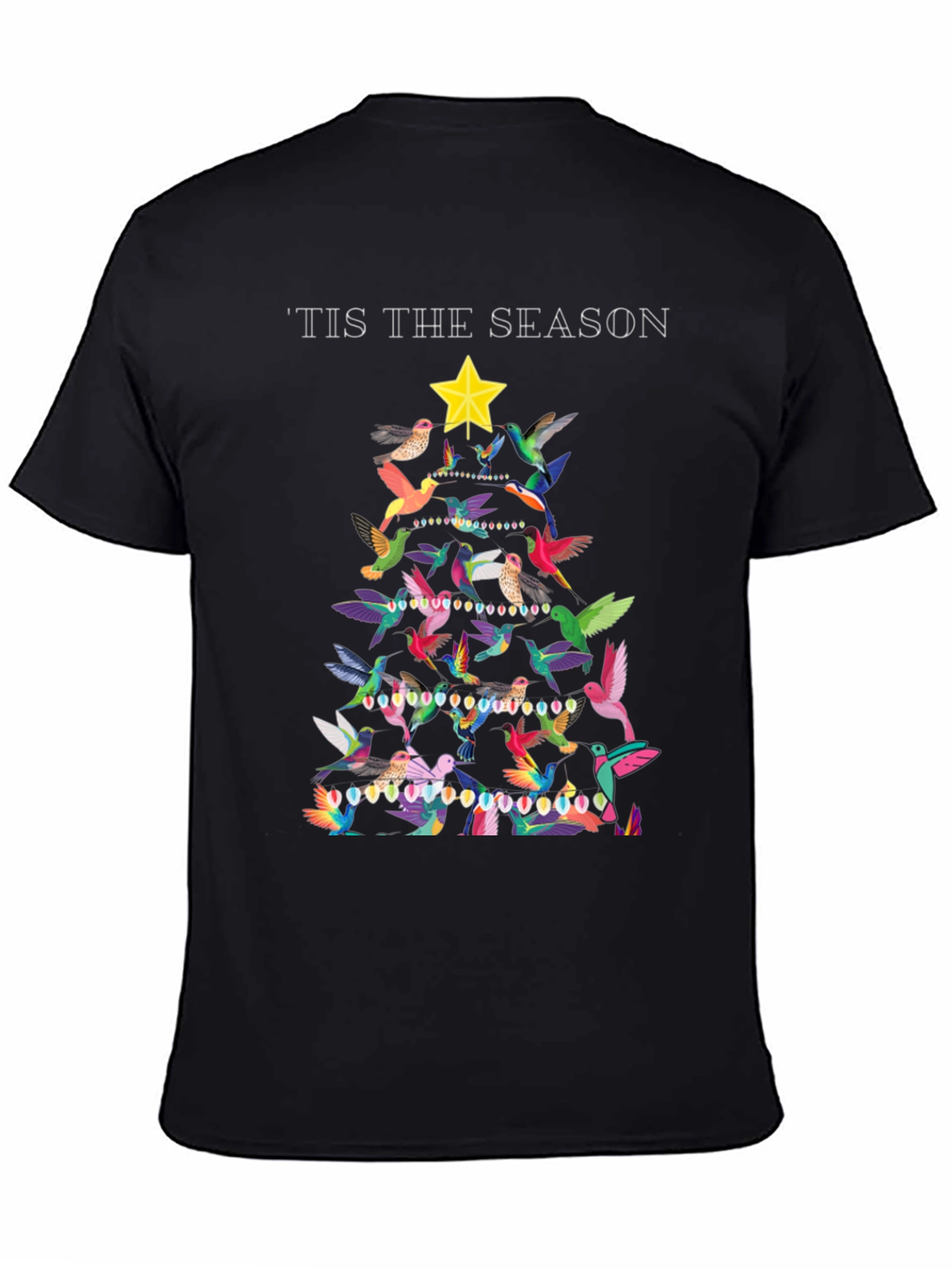 Festive Bird Christmas Tree Graphic Tee