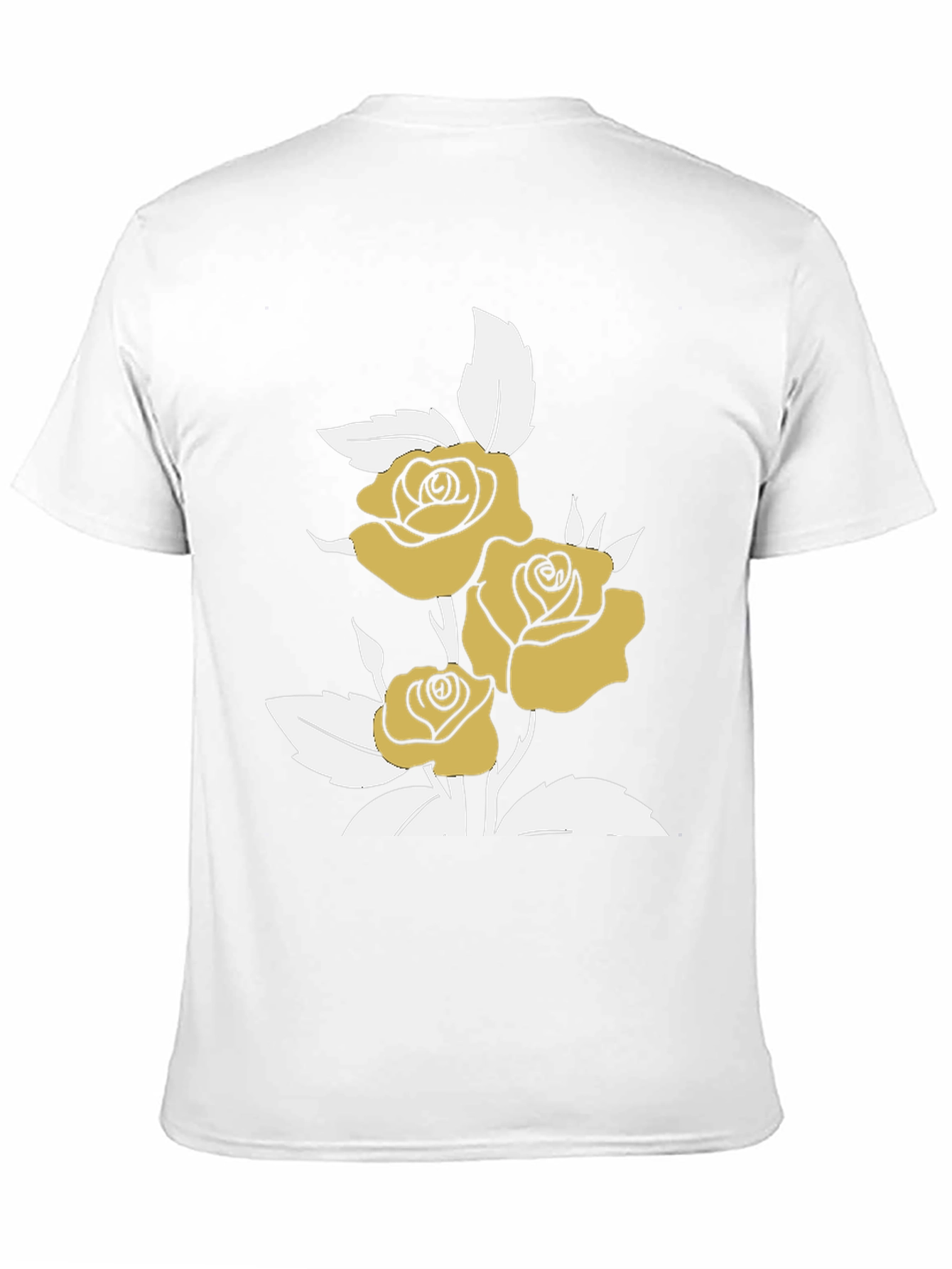 Gold Roses on Black Graphic T-Shirt