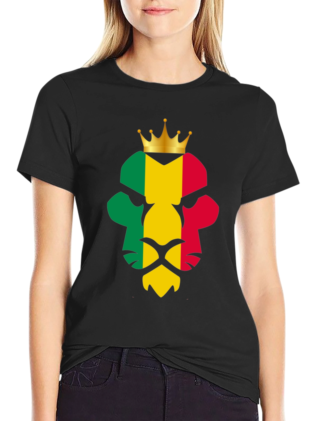 Rasta Lion King T-Shirt - Black Graphic Tee