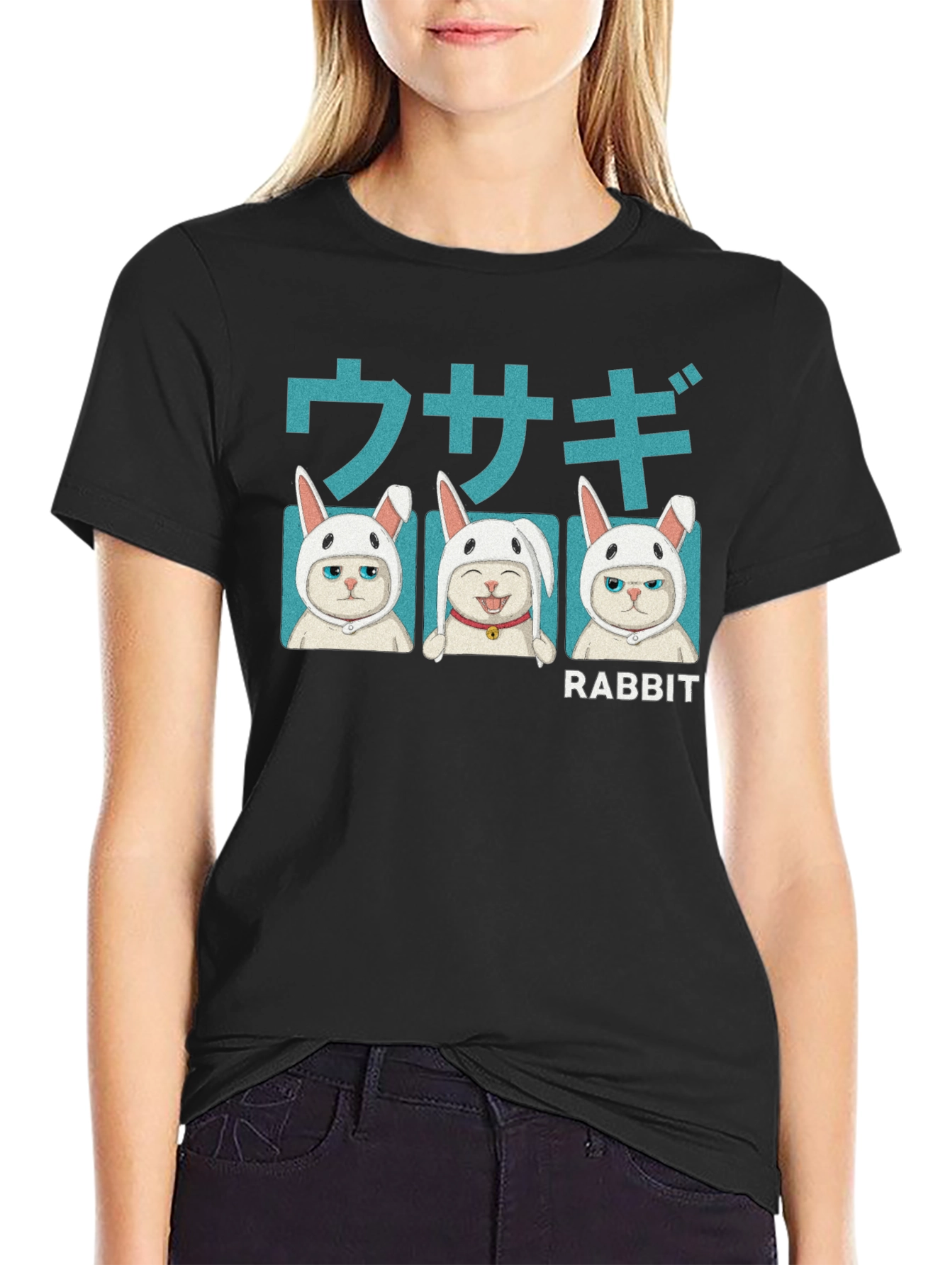 Cat Rabbit T-Shirt - Kawaii Kitten Tee
