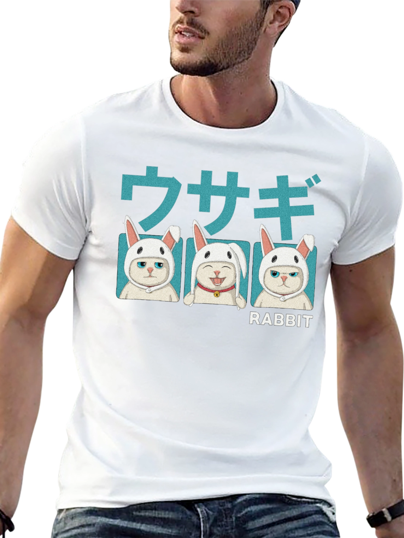 Cat Rabbit T-Shirt - Kawaii Kitten Tee